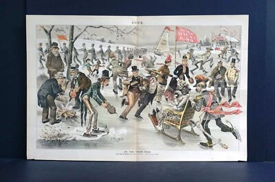 Union Skating Pond 1888 NORTE Y SUR UNIDO REID HOAR SABBOTAGE FAILING Puck Foto 1 de 4