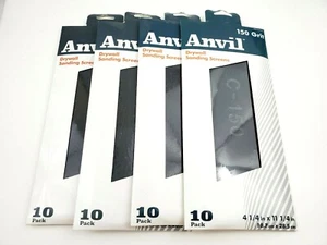 Lot of 4 Packs of 10 Anvil Drywall Sanding Screens 150 Grit 4-1/4" x 11-1/4" - Picture 1 of 8