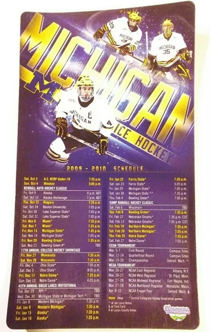 2009-10 Michigan Wolverines Hockey Magnet Schedule Cover