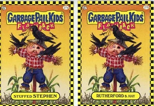 Garbage Pail Kids Flashback 1 STUFFED STEPHEN/RUTHERFORD HAY 27A/B Base Stickers - Picture 1 of 1