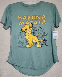 Disney The Lion King Women's Juniors Green Graphic T-Shirt Size L (11-13) NEW - Picture 1 of 4