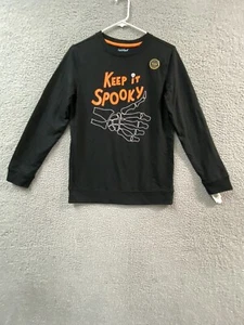 Car & Jack Boys Shirt Large 12/14 Black Orange Long Sleeve Keep it Spooky - Picture 1 of 12