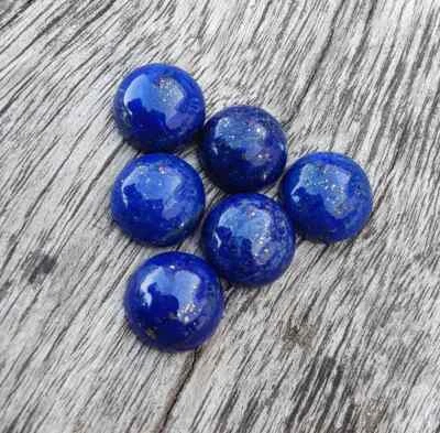 天然 Lapis Lazuli 圆形宝石,散石光滑凸圆形 — 第 1/4 张图片