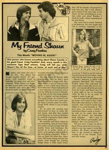 1978 Shaun Cassidy Freund Craig Fazekas toller DRUCKARTIKEL Geschenkidee! (3500) - Bild 1 von 1
