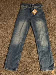 NWT Reformation Cynthia Belted High Rise Straight Leg Jeans Kama Wash Size 24 - Picture 1 of 8