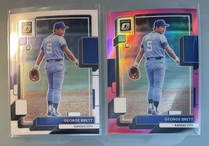 (2) 2022 Donruss Optic Pink Prizm/Base George Brett #114