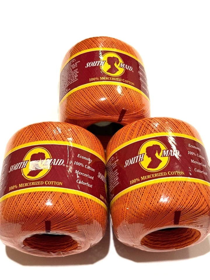 South Maid Cotton Mercerized Color 491 Persimmon Orange 350 Yard Crochet