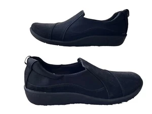 Clarks Black Cloud Steppers Sillian Paz Slip on Comfort Shoe Loafer 10 W NEW - Picture 1 of 11