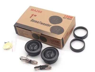 MA AUDIO MA 260 Car audio 1" Tweeter 25mm 120W 4 ohm Black W/Built-In Crossover(Pair)
