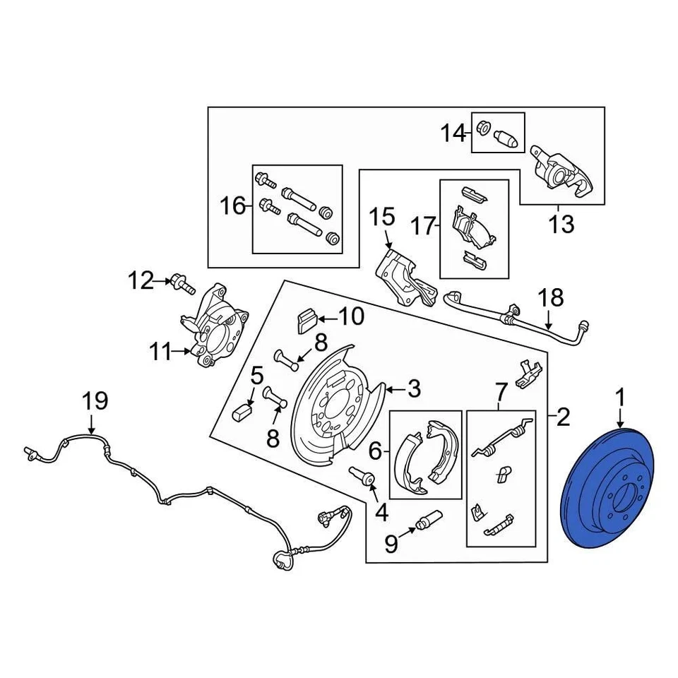 For Ford F-150 2012-2014 Ford LU2Z2V026B Rear Disc Brake Rotor Foto 1 de 1