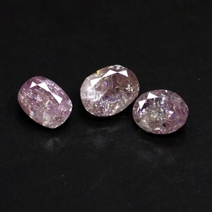 0.52 Ct (3 Pcs) Romantic Oval (Mix mm) Natural UnHeated Purplish Pink Diamond - Picture 1 of 7