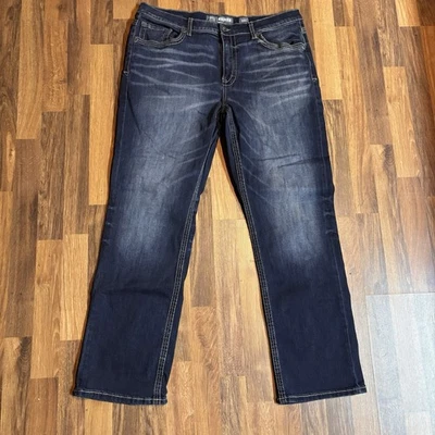 Jeans BKE Tyler pierna recta lavado oscuro para hombre 38R Foto 1 de 4