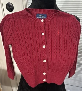 Polo Ralph Lauren Niñas Suéter Cable Cárdigan Niños Pequeños Talla 3T - Imagen 1 de 4