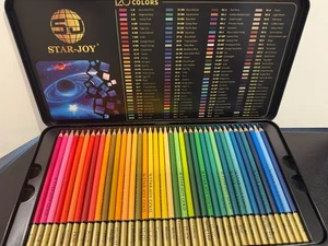 SJ STAR-JOY Gold Edition 120 Buntstifte mit Blechetui zum Ausmalen für Erwachsene - Bild 1 von 2