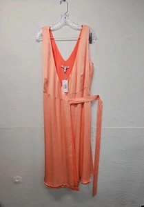 Vestido midi envolvente satinado Derek Lam Crosby 10 Kathleen nuevo con etiquetas. Talla 10. ¡Original $595! - Imagen 1 de 5
