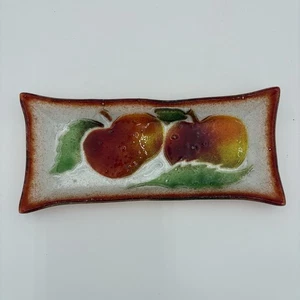 Bandeja para servir decorativa hecha a mano de vidrio fundido diseño manzana otoño otoño - Imagen 1 de 7