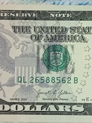 2021 $5 L SAN FRANCISCO BEP QL-L BLOCK TRUE QUAD "RADAR"(QL26588562B) - Image 1 of 4