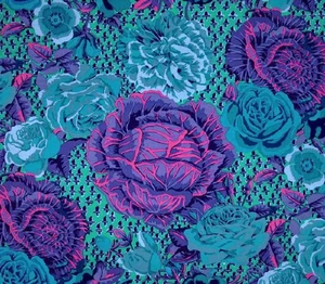KAFFE FASSETT CABBAGE AND ROSE BLUE GP38  21” X 23”   original issue - Picture 1 of 1