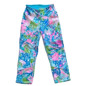 Lilly Pulitzer Fished My Wish Womens Weekender Mid Rise Crop Leggings Size Small - Picture 1 of 12