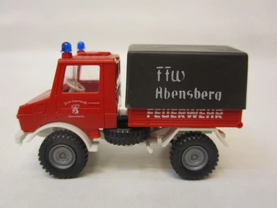x-93660	Roco 1:87 Unimog Feuerwehr Abensberg sehr guter Zustand, - Bild 1 von 4