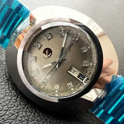 [N Como Nuevo] Reloj Automático Hombre Vintage RADO Diastar Plata 11P Diamante Reparado Foto 1 de 4