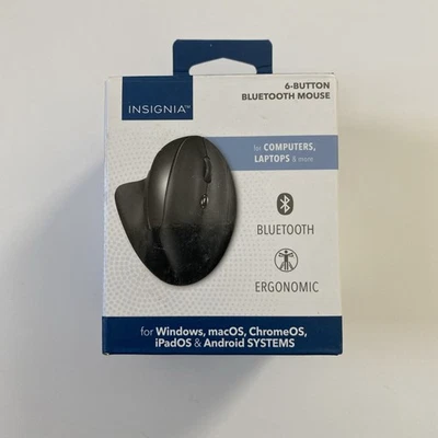 Insignia - Bluetooth wireless 6-Button Ergonomic Mouse - Black - Image 1 of 4
