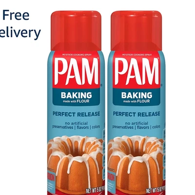 PAM Baking Non-Stick Cooking Spray with Flour 5oz (2 Pack) – Perfect Release - Image 1 of 3
