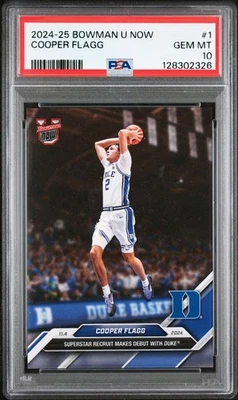 2024 Bowman U Now Cooper Flagg ДЕБЮТАНТ NO1, 1-й RC, Duke, PSA 10, СЭКОНОМЬТЕ НА КОЛИЧЕСТВЕ - Изображение 1 из 2