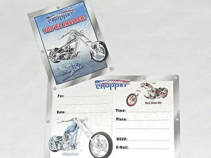~AMERICAN CHOPPER~   8-PAPER INVITATIONS W/ENVELOPES BIRTHDAY   PARTY SUPPLIES - Picture 1 of 1