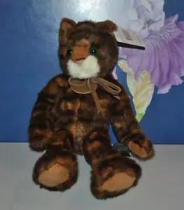 Peluche giocattolo vintage Russ Berrie TABATHA Tabby gatto/tigre collezione Heartcraft TAG 12" - Foto 1 di 6