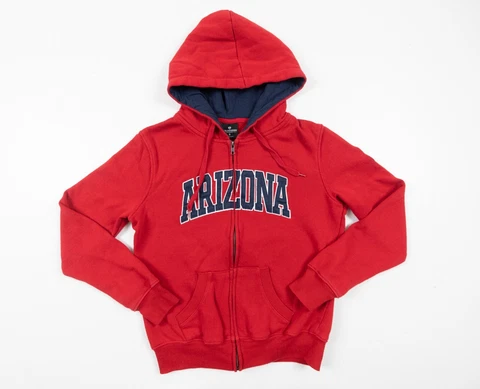 University of Arizona Sweatshirt Women's Small Red Hoodie Zip Up College Sweater Cover
