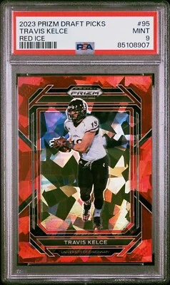2023 Travis Kelce Prizm Draft Picks PSA 9 Red Ice 🧊  - Image 1 of 3