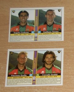 ED.MUNDICROMO LE SCHEDE DEL CALCIO 2000/2001  TERNANA  2 CARD  ORIGINALE !!!!!