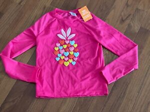 NWT Gymboree Hot Pink Pineapple Heart Rashguard Swim Shirt Size XS 4