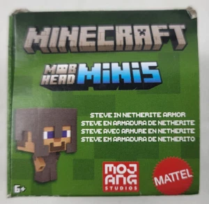 Mattel Minecraft testa di mafia minifigure Steve in armatura Netherite 1 pollice - Foto 1 di 6