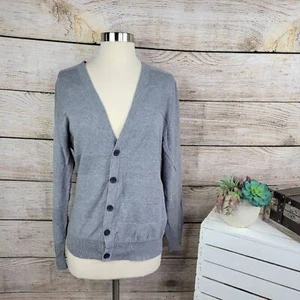 Cardigan donna H&M maglia a costine scollo a V maniche lunghe grigio taglia media - Foto 1 di 5