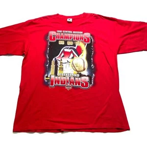 VTG 97' Starter Cleveland Guardians Baseball Division Champions T shirt Men's XL - Picture 1 of 14