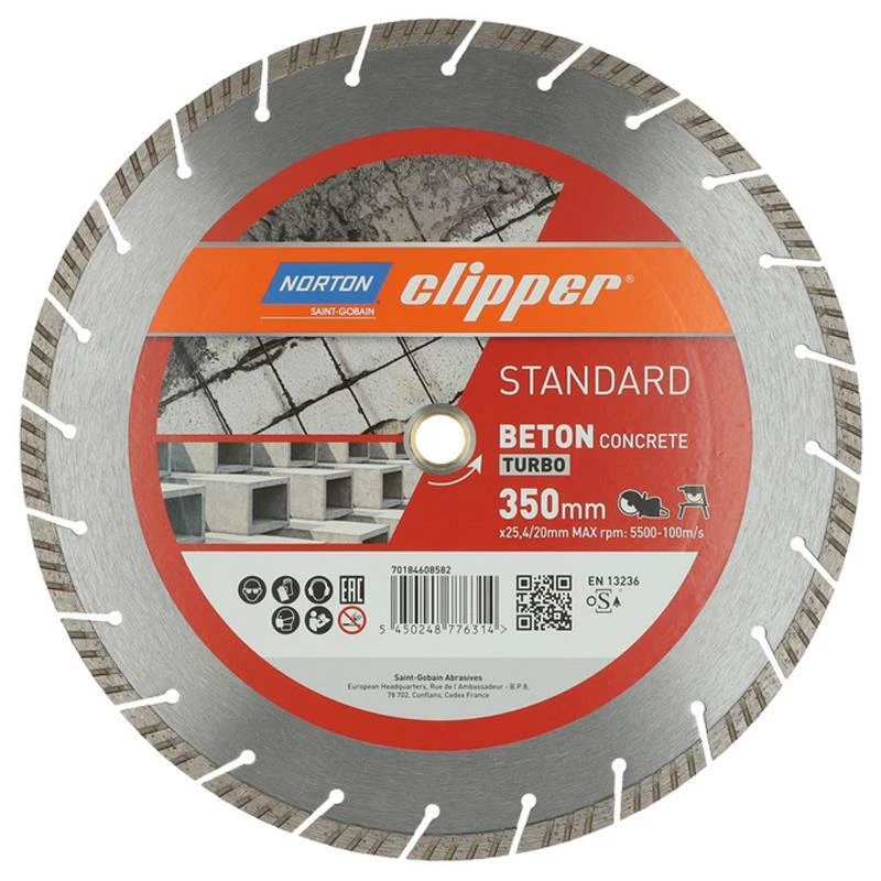 Norton Clipper Diamant Trennscheibe STANDARD BETON TURBO 350 x 25,4/20 mm - Bild 1 von 1