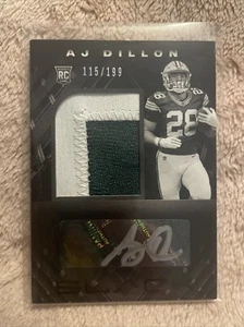 2020 Panini Black /199 AJ Dillon #222 RPA Rookie Patch Auto RC - Picture 1 of 2