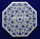 3'x3' Marble Dining Table Top Side Table Lapis Lazuli Inlay Interior Home Decor