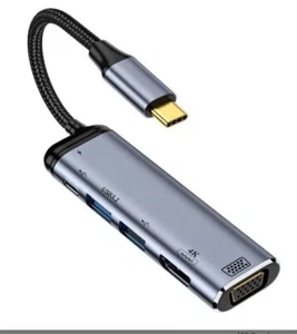 NFHK USB C Type C To HDMI VGA Dual USB 3.0 HUB Converter - Afbeelding 1 van 4