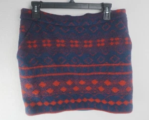 Forever 21 Tweed Mini Skirt Womens L Blue Red Plaid Academia Preppy Style - Picture 1 of 8