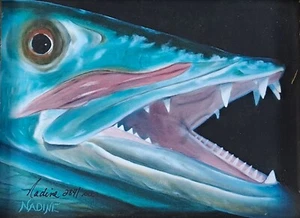 Lobster Trap Art NADINE LAHTI Signed Limited Edition Framed “Fang” 284/1000 - Picture 1 of 4