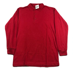 School Uniform Polo Shirt Kids 14 Red Long Sleeve Authentic Galaxy Tagless NWT - Picture 1 of 9