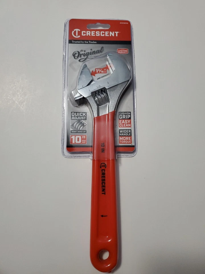 Crescent AC210CVS 10" Chrome Finish Adjustable Wrench Cushion Grip
