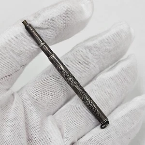 Antique Mechanical Pencil Silver Tone Etched Design Ornate - Picture 1 of 12