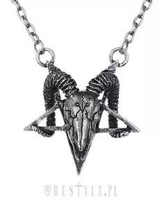 Restyle Ram Skull Silver Pentagram Gothic Animal Punk Occult Jewelry Necklace - Picture 1 of 3