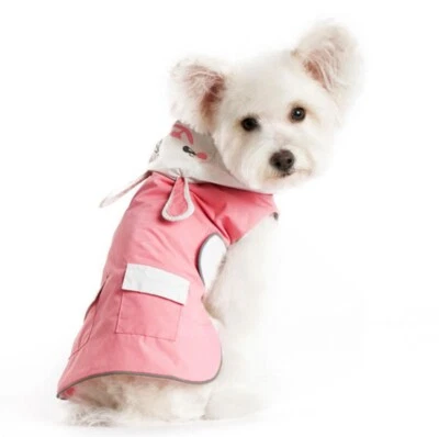 Small NWT Dogs Bunny Raincoat Dogo Of New York PINK AND WHITE Easy On/Off - Image 1 of 4