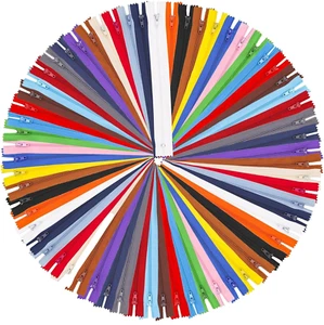 100 Zippers Zips Closed End 8"/20CM Nylon Assorted Colours - Picture 1 of 8
