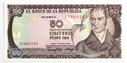 1986 50 Fifty Pesos Colombia Banknote Uncirculated 17960283